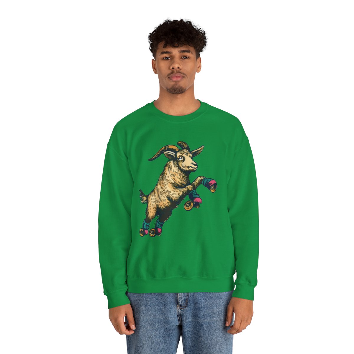 Goat in Flight | Unisex Heavy Blend™ Crewneck Sweatshirt - Image 61