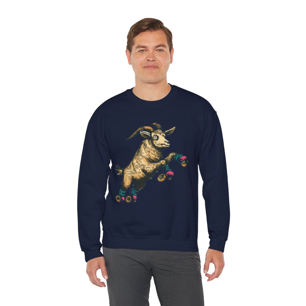 Goat in Flight | Unisex Heavy Blend™ Crewneck Sweatshirt - Image 95