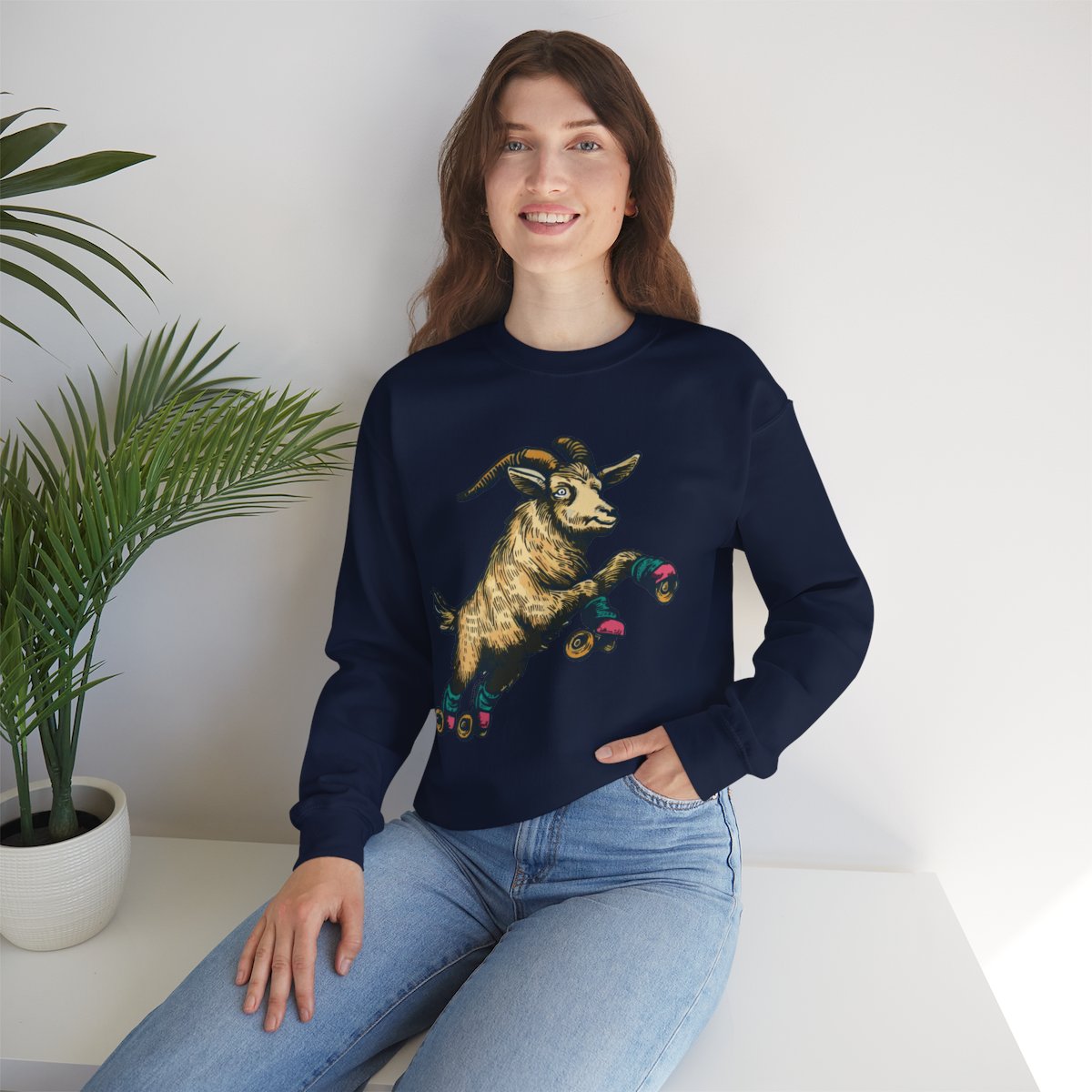 Goat in Flight | Unisex Heavy Blend™ Crewneck Sweatshirt - Image 89