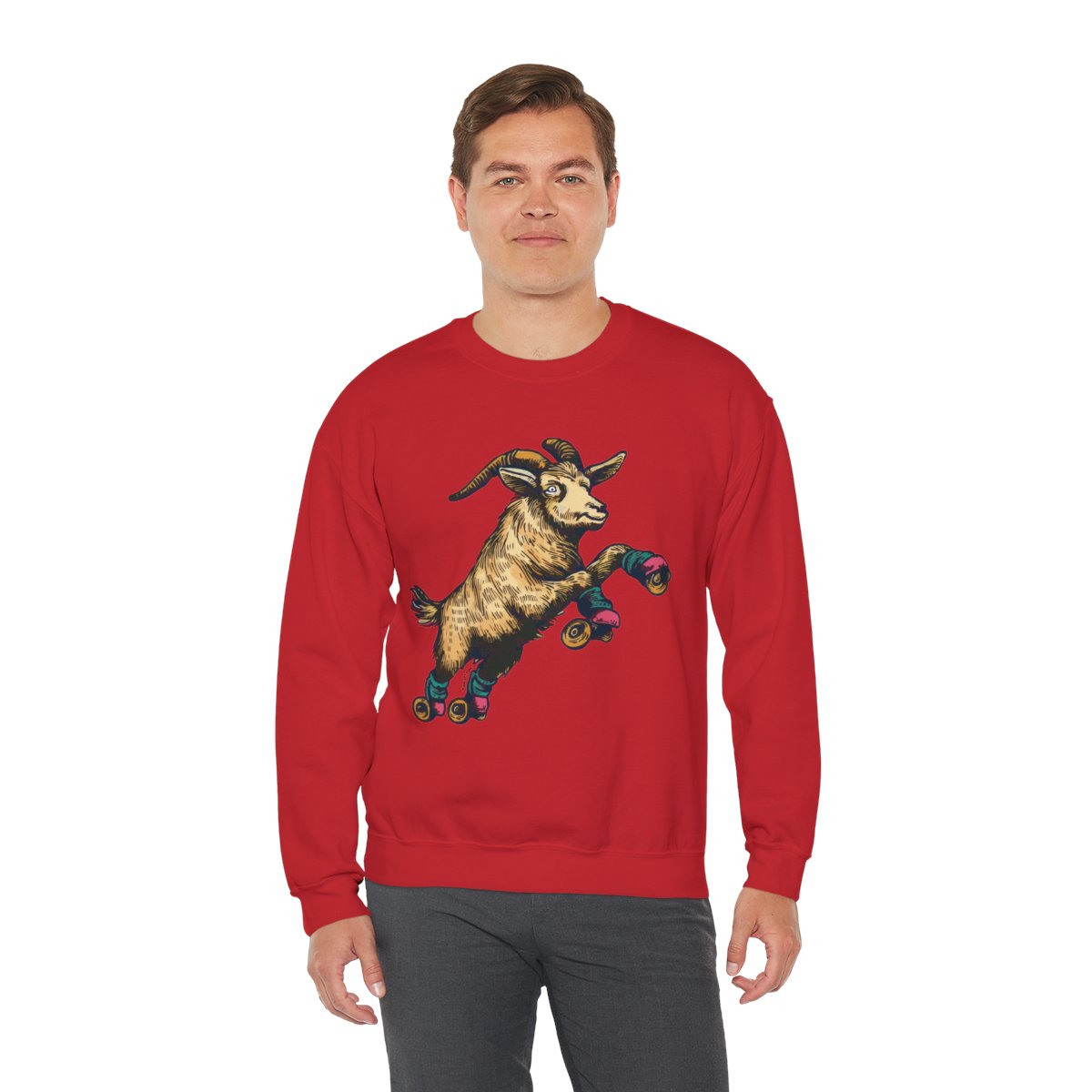 Goat in Flight | Unisex Heavy Blend™ Crewneck Sweatshirt - Image 106