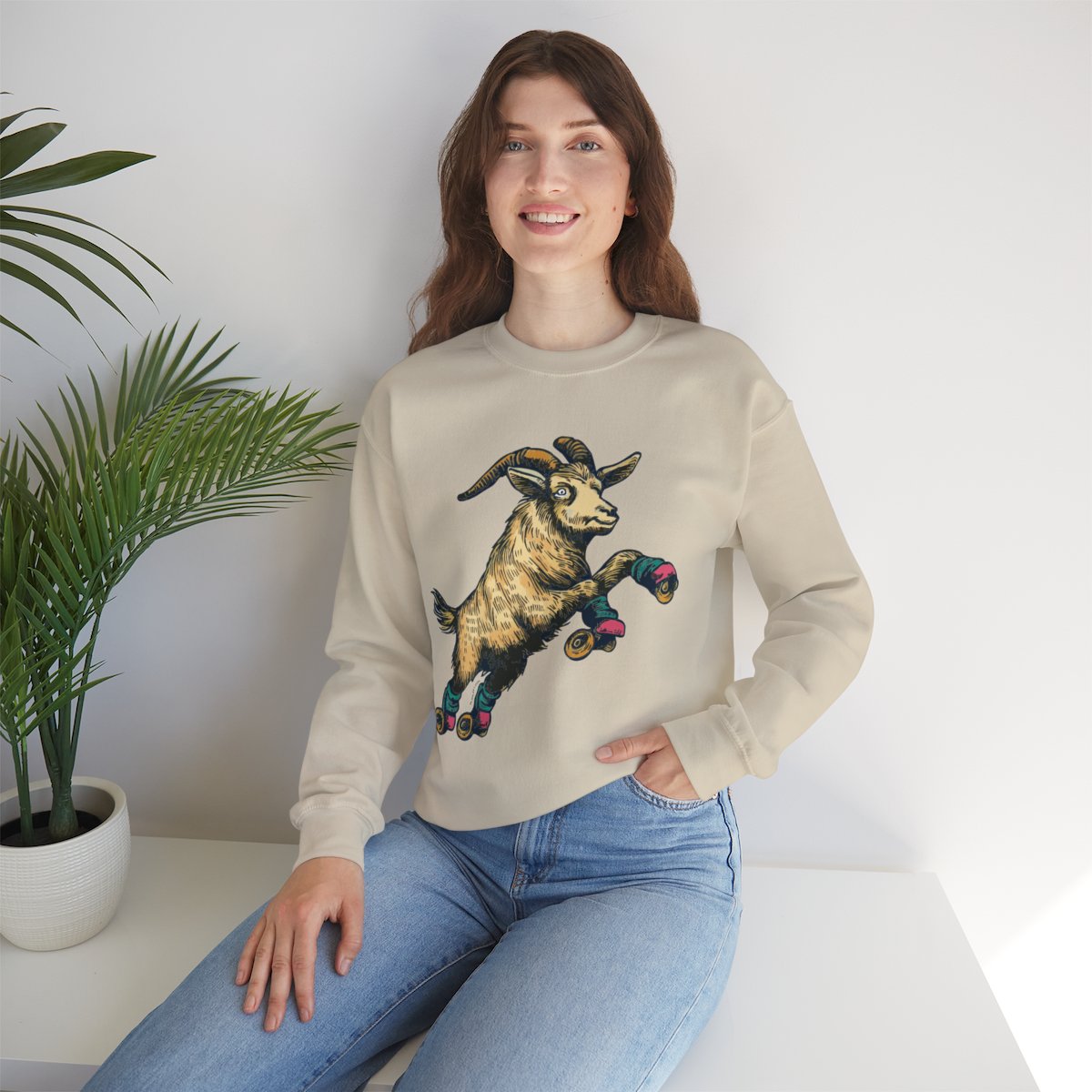 Goat in Flight | Unisex Heavy Blend™ Crewneck Sweatshirt