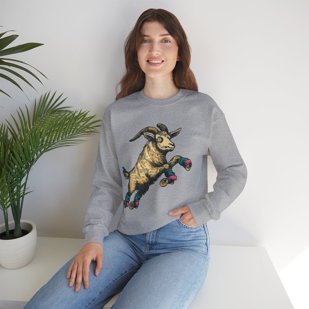Goat in Flight | Unisex Heavy Blend™ Crewneck Sweatshirt - Image 34
