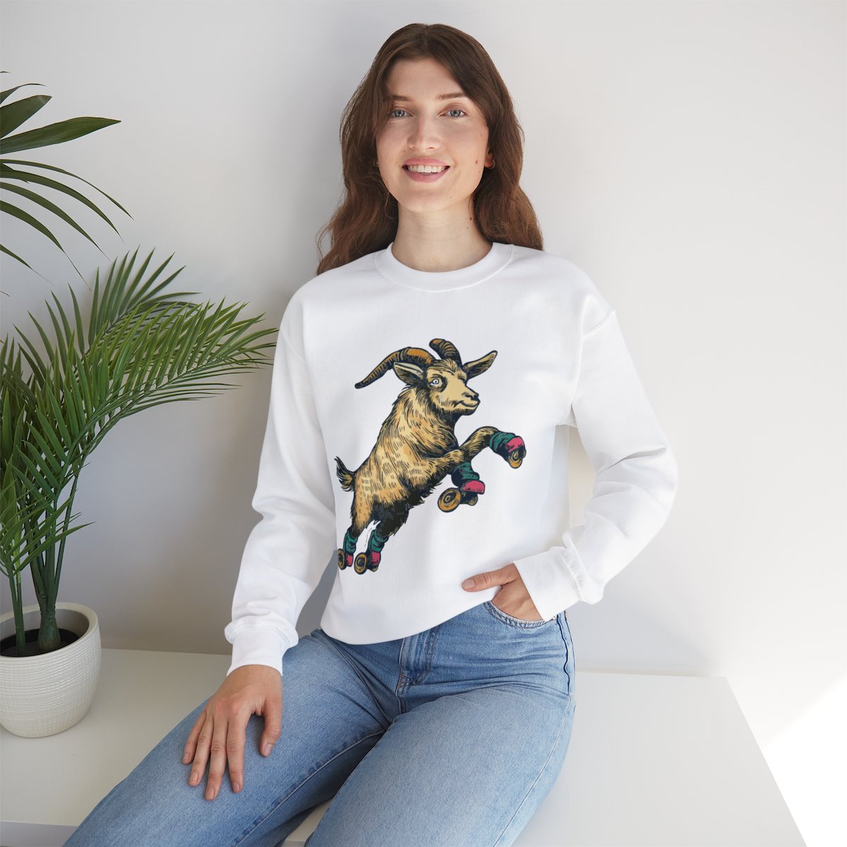 Goat in Flight | Unisex Heavy Blend™ Crewneck Sweatshirt - Image 12