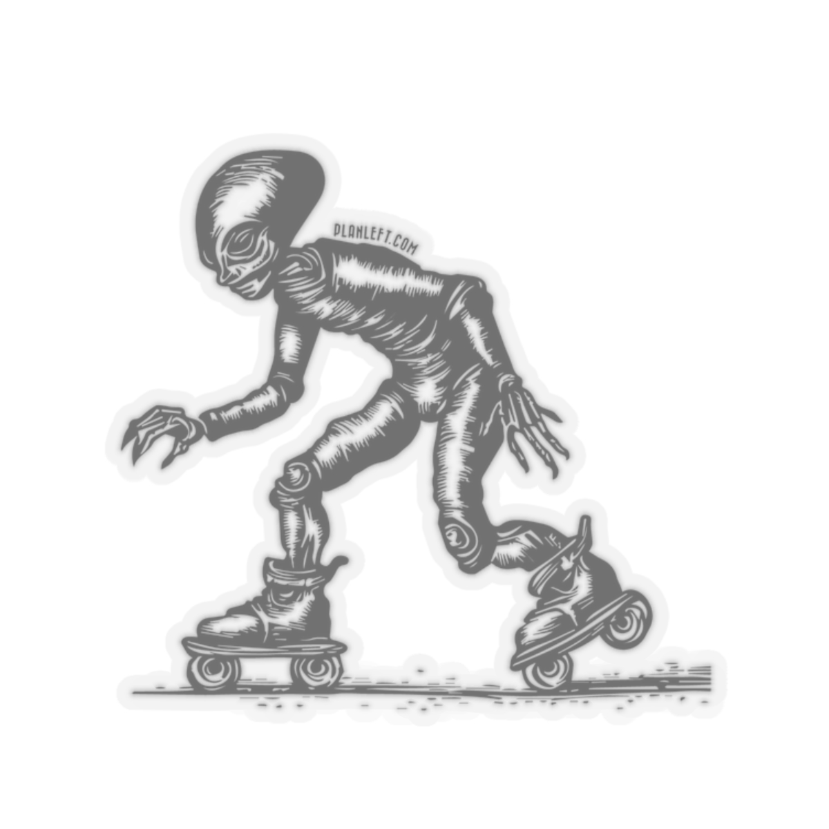 Alien Roller Skater | Kiss-Cut Stickers - Image 2