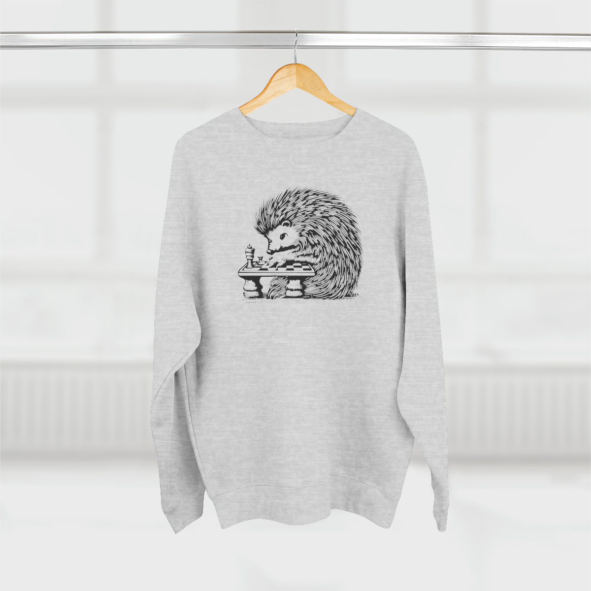 Hedgehog Chess | Unisex Premium Crewneck Sweatshirt - Image 17