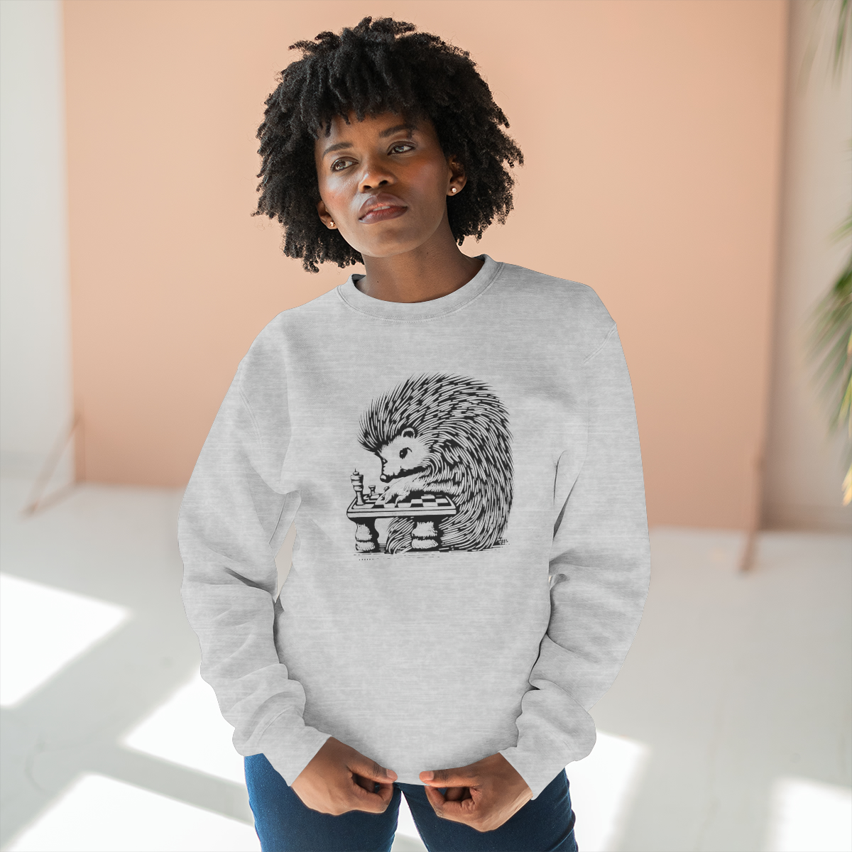 Hedgehog Chess | Unisex Premium Crewneck Sweatshirt - Image 18