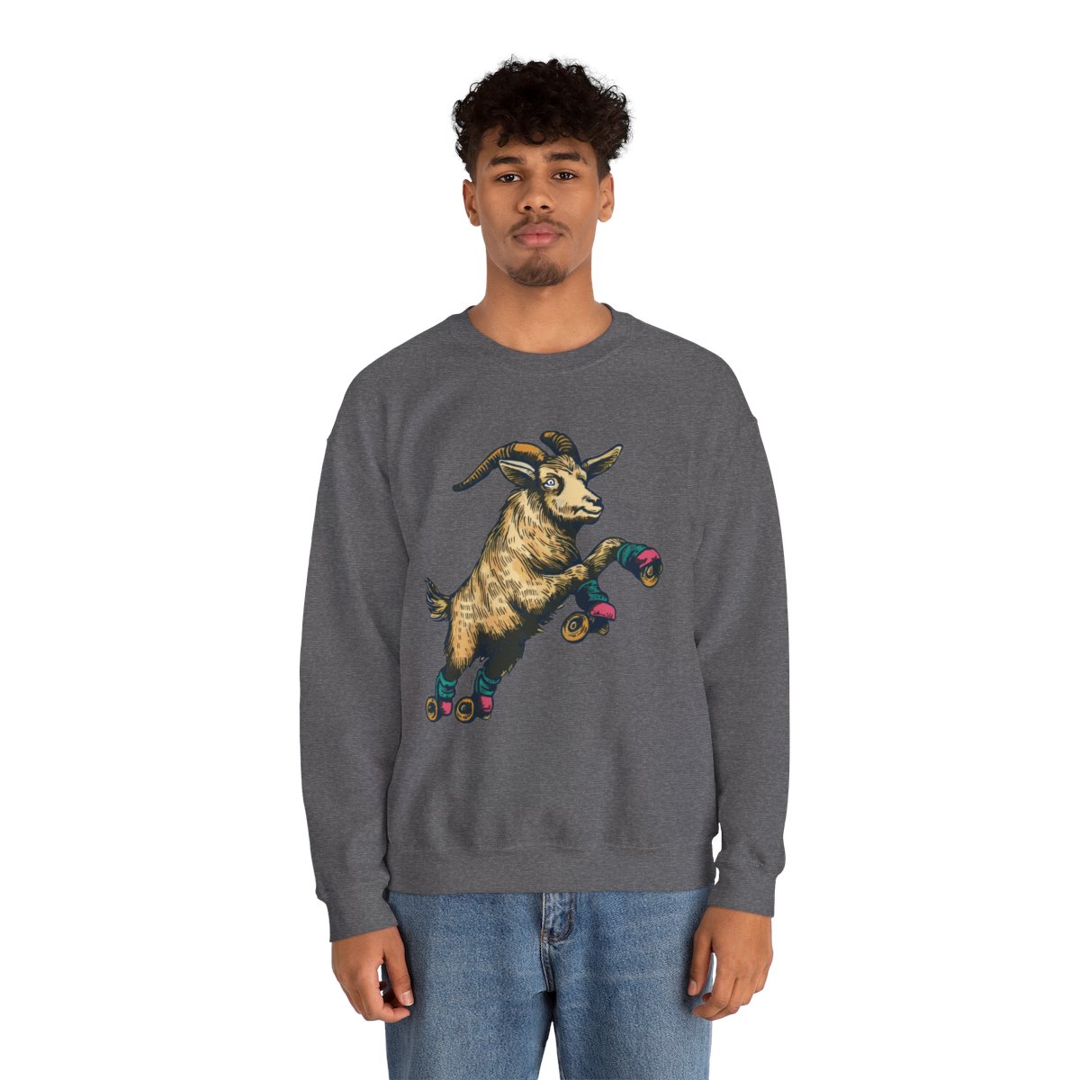Goat in Flight | Unisex Heavy Blend™ Crewneck Sweatshirt - Image 50