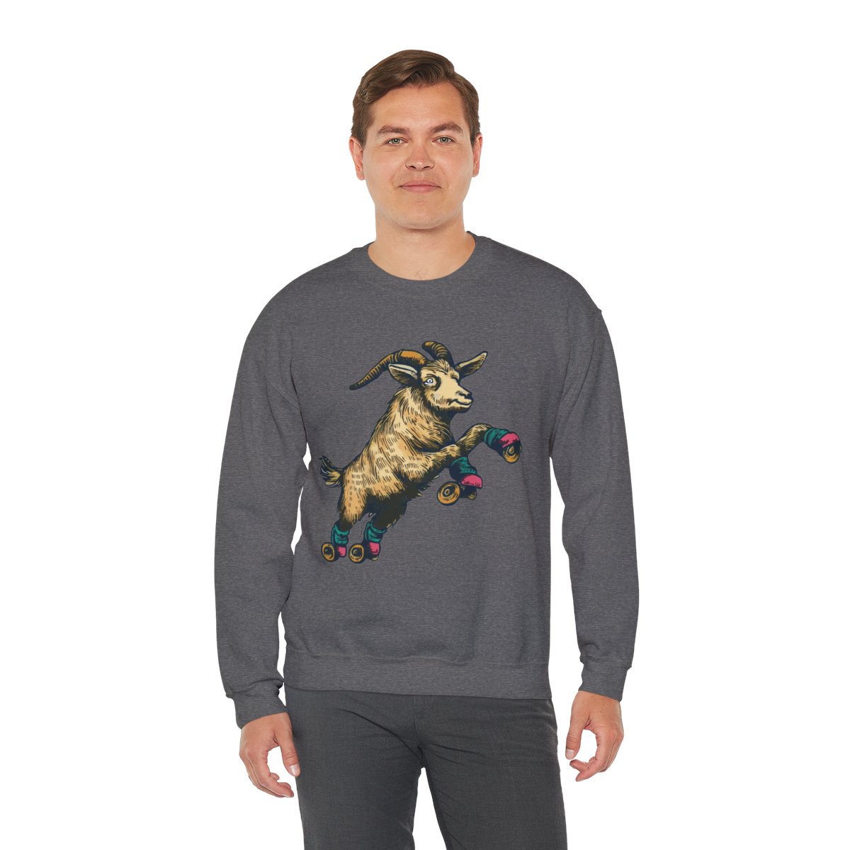 Goat in Flight | Unisex Heavy Blend™ Crewneck Sweatshirt - Image 51