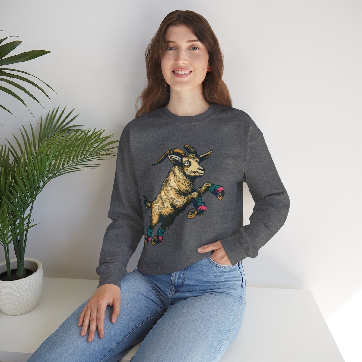 Goat in Flight | Unisex Heavy Blend™ Crewneck Sweatshirt - Image 45