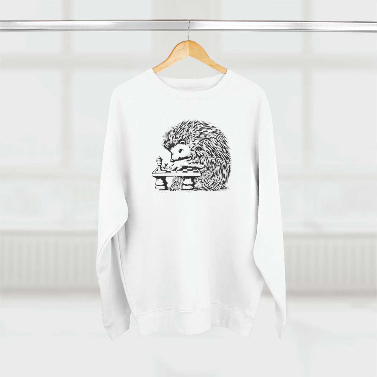Hedgehog Chess | Unisex Premium Crewneck Sweatshirt - Image 11