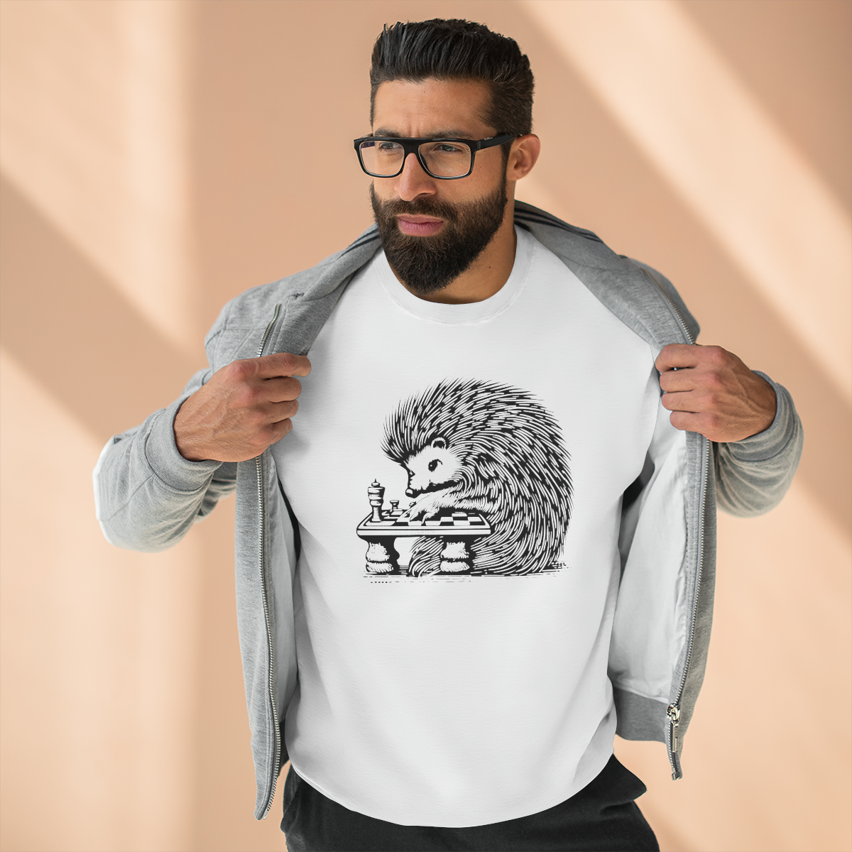 Hedgehog Chess | Unisex Premium Crewneck Sweatshirt - Image 7