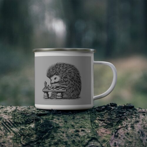 Hedgehog Chess | Enamel Camping Mug