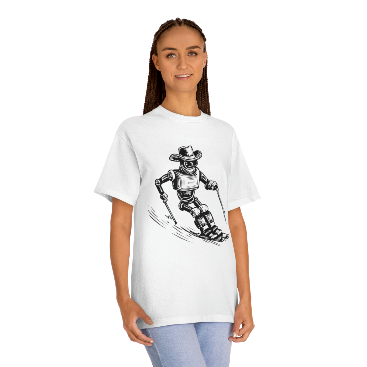 Robot Skier | Unisex Classic Tee - Image 9