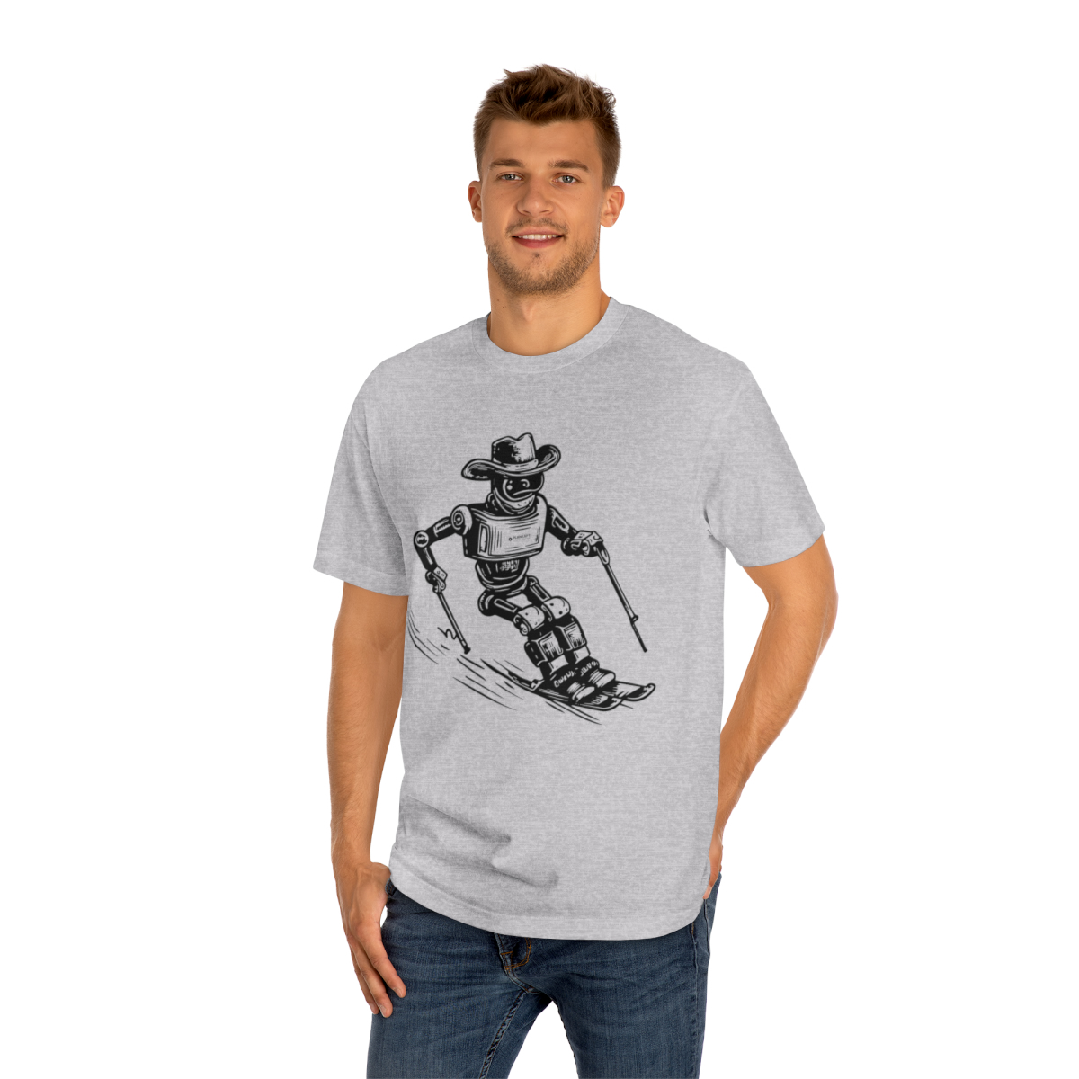 Robot Skier | Unisex Classic Tee - Image 11