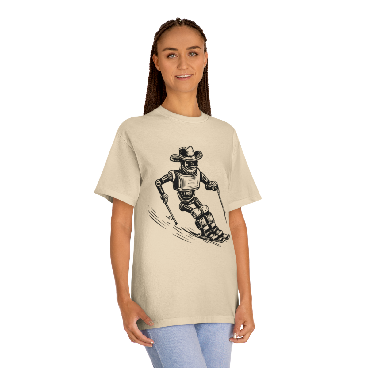 Robot Skier | Unisex Classic Tee - Image 4