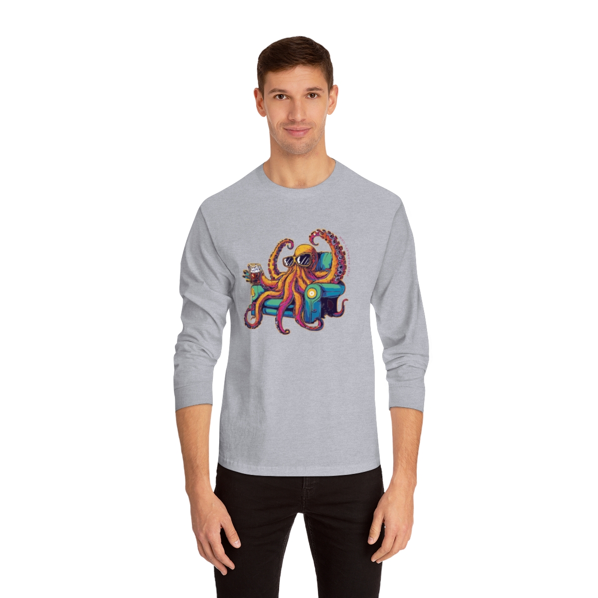 Octo Lounger | Unisex Classic Long Sleeve T-Shirt - Image 11