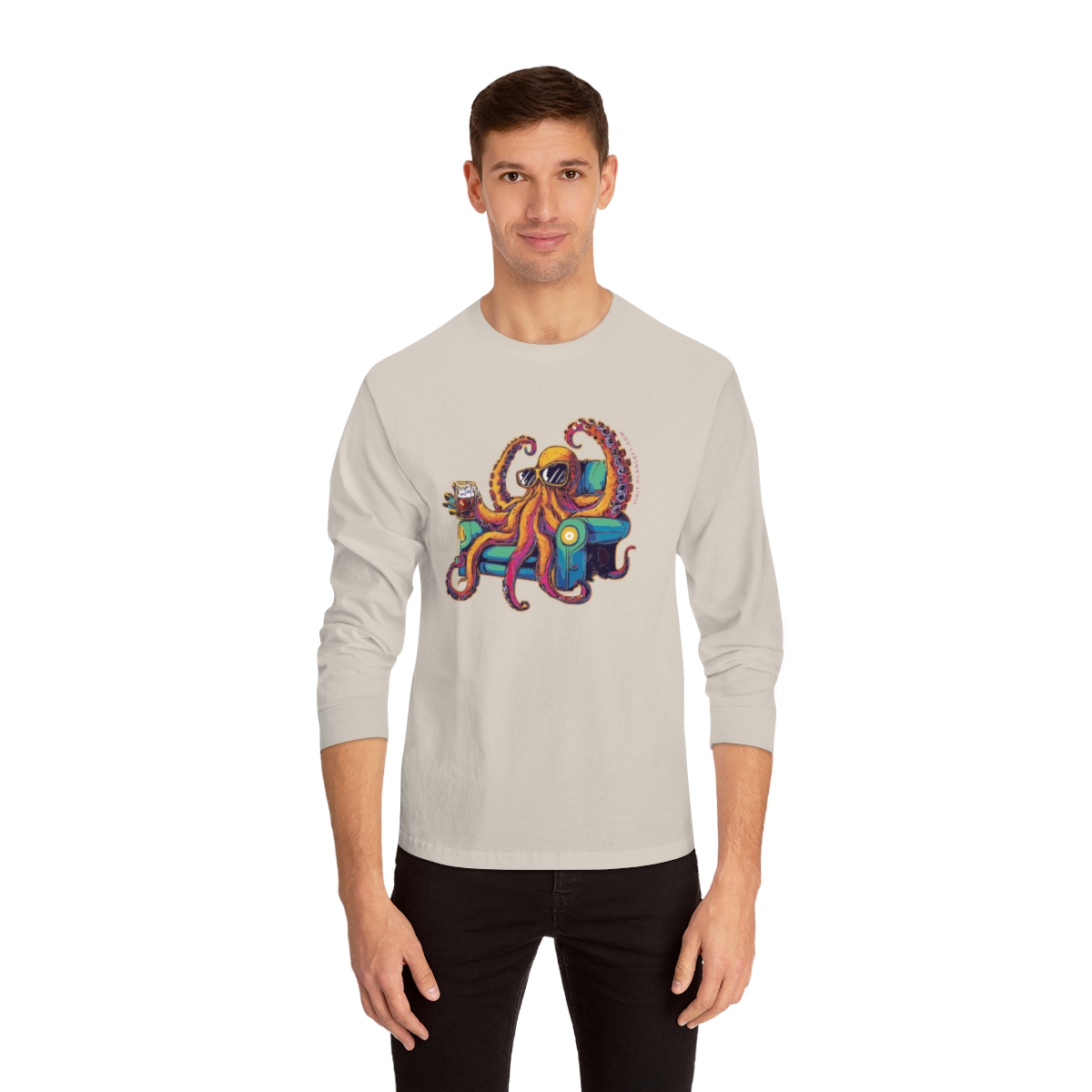 Octo Lounger | Unisex Classic Long Sleeve T-Shirt - Image 4