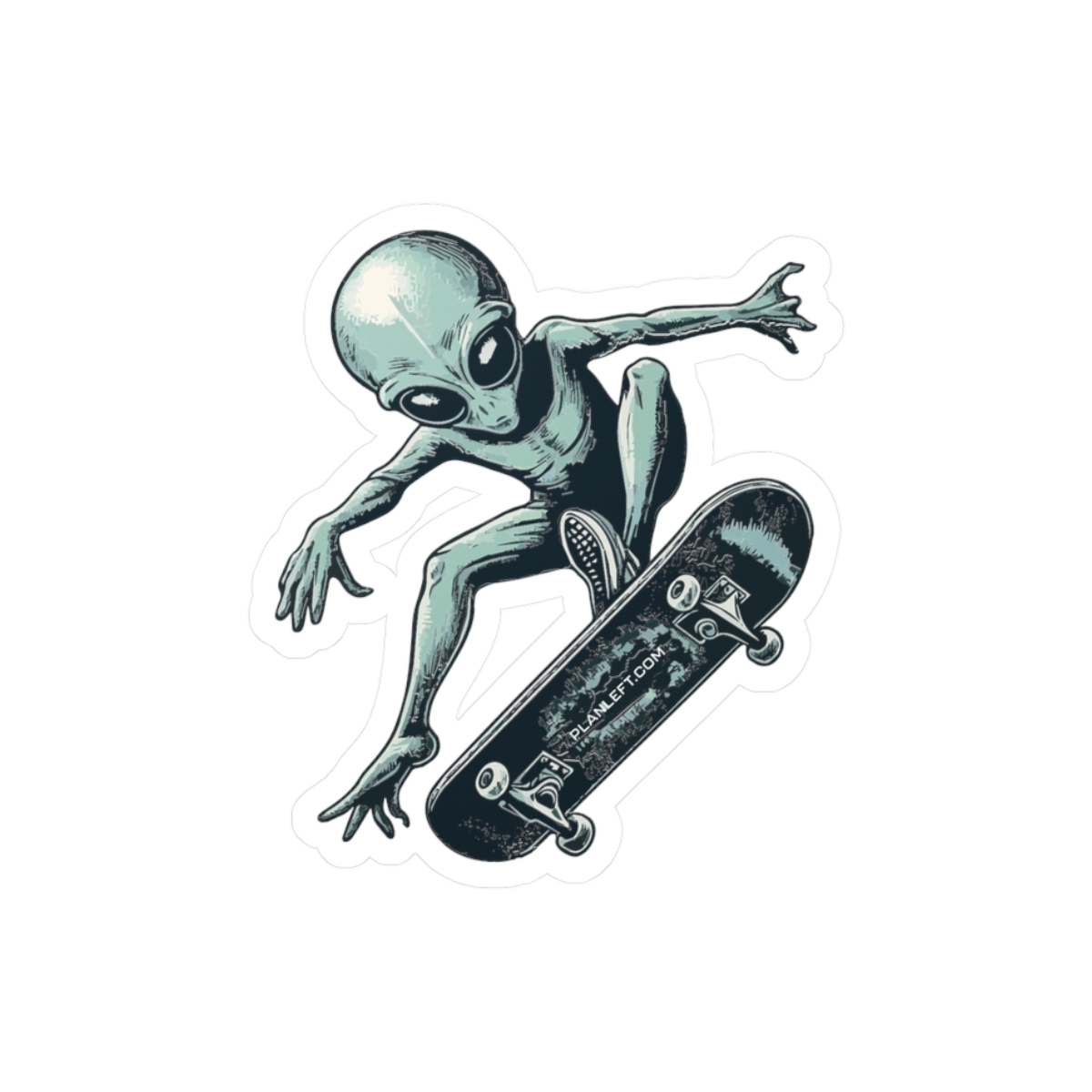 Alien Skater | Kiss-Cut Vinyl Decals - Image 2